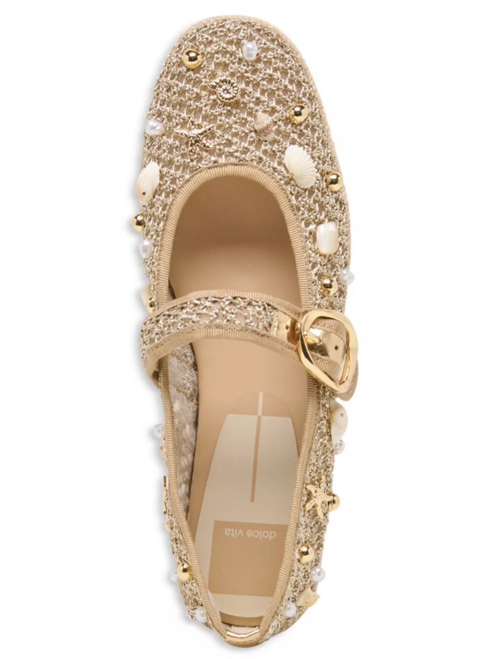 Dolce Vita Ralph Women’s Ballet Flats Gold Beaded Raffia Size 6 NWT - Picture 5 of 8